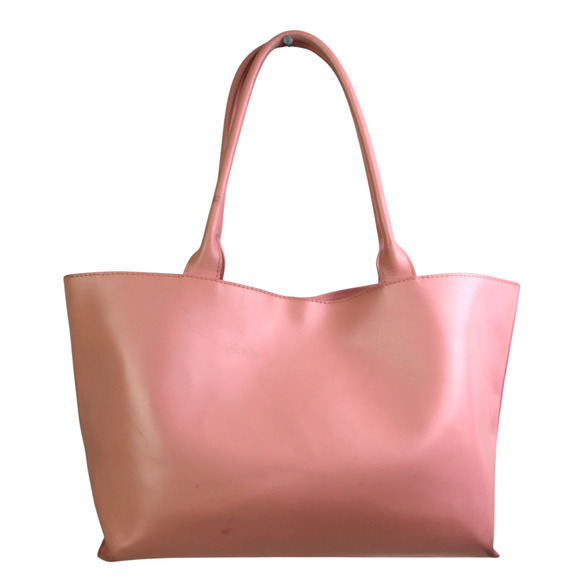 ROOMY Furla ITALY PEARL PINK GENUINE LEATHER SHOULDER BAG HANDBAG TOTE PURSE - Picture 4 of 16